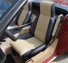 For 1984-1993 Chevy Corvette C4 Type3 Custom Fit Pair Seat Covers Blackbeige
