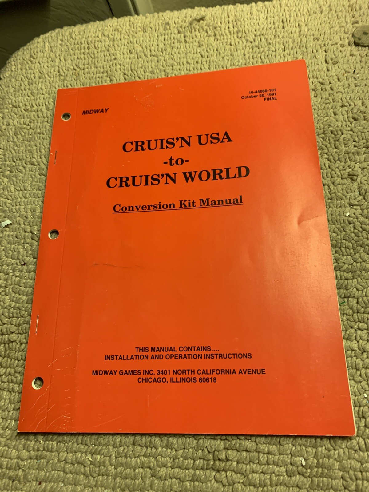 original Cruis’n USA To Cruisin World Kit arcade Video game manual eBay