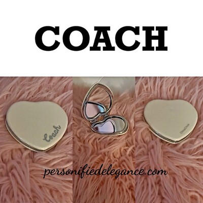 NEW Coach Chalk Silver Multi Glitter Dual Sided Heart Shaped
