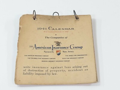 1941 American Insurance Group Desktop Double Sided Calendar