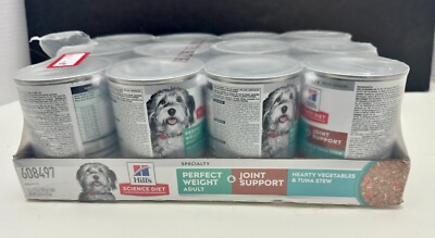 Hill's Science Diet Dog Food Perfect Weight Joint Support 12 Cans  Hearty Stew