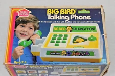 Vintage Toy Big Bird Talking Phone Hasbro 1983 With Box and Instruction Manual