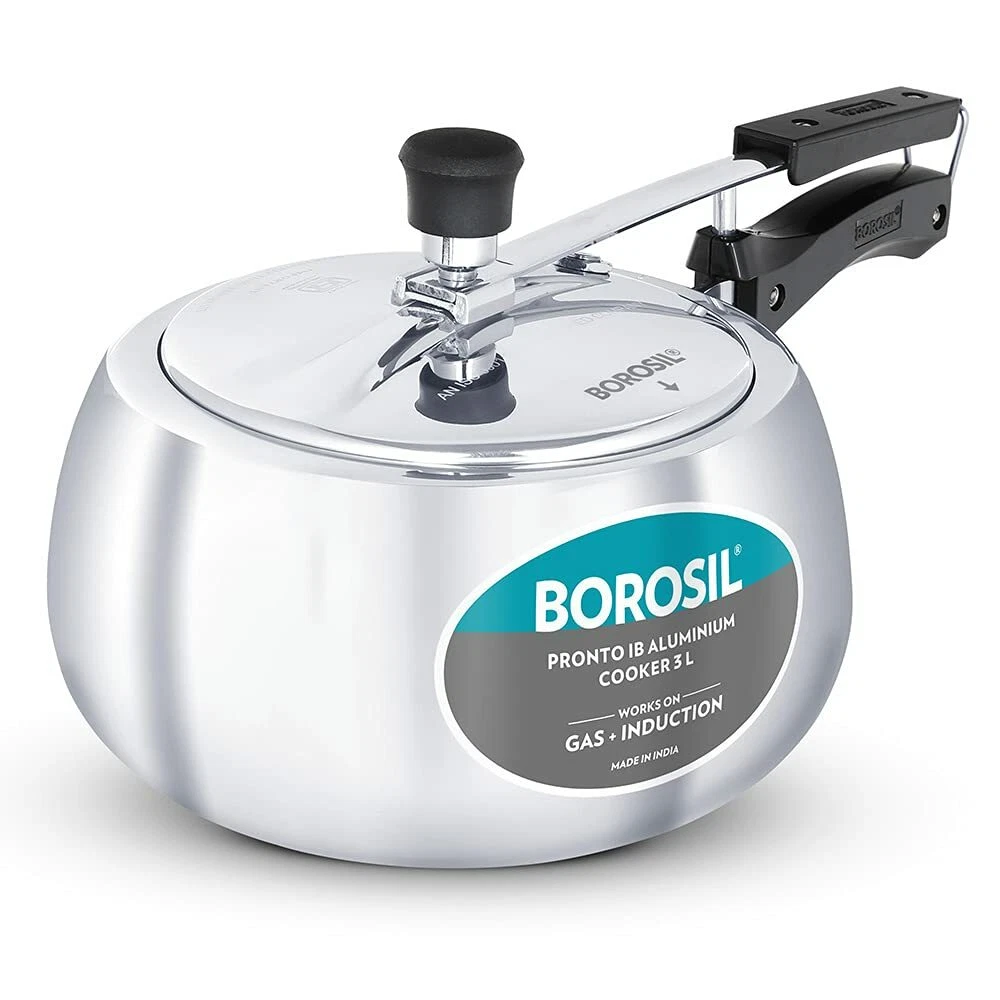 Borosil Pronto Induction Base Inner Lid Aluminium Pressure Cooker
