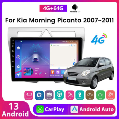 4+64G Android 13 Autoradio CarPlay GPS Navi DSP RDS Für KIA PICANTO SA 2007-2011