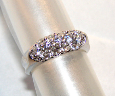 Silver Ring sOliver Size 55-56 Sterling Silver 13 Sparkling Cubic Zirconia 2 Carat