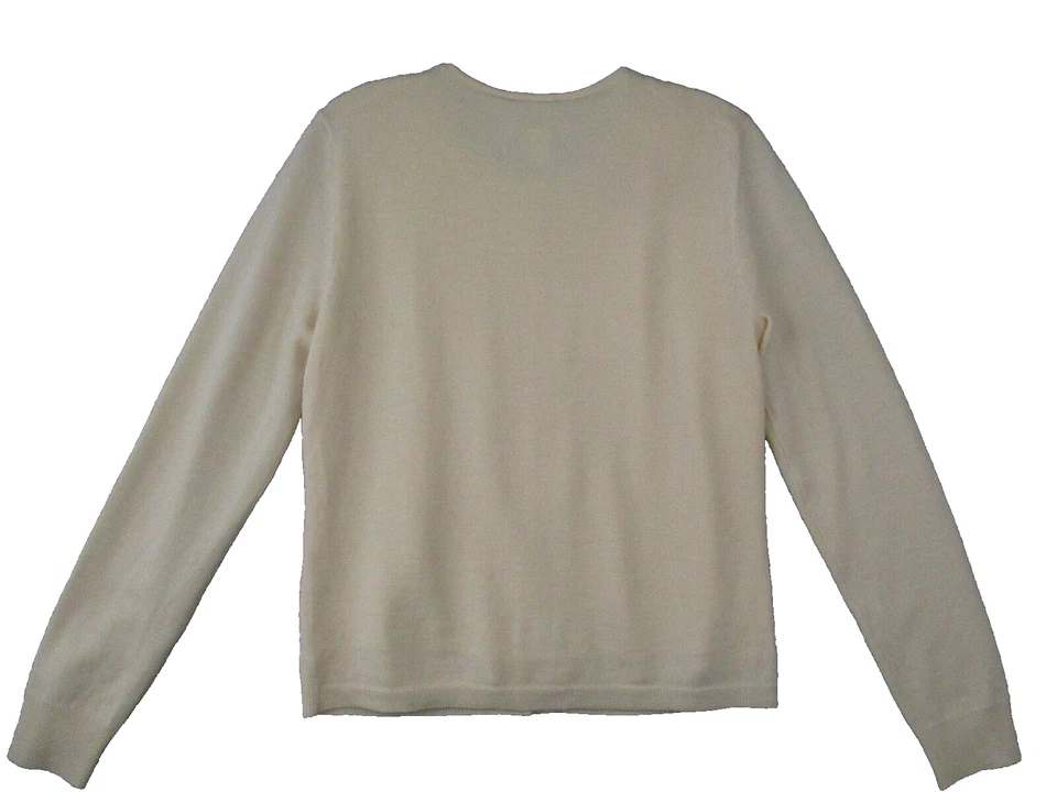 Suéter Banana Republic Mujer Merino Marfil Bordado Cuentas Forrado Seda Vacaciones Foto 2 de 4