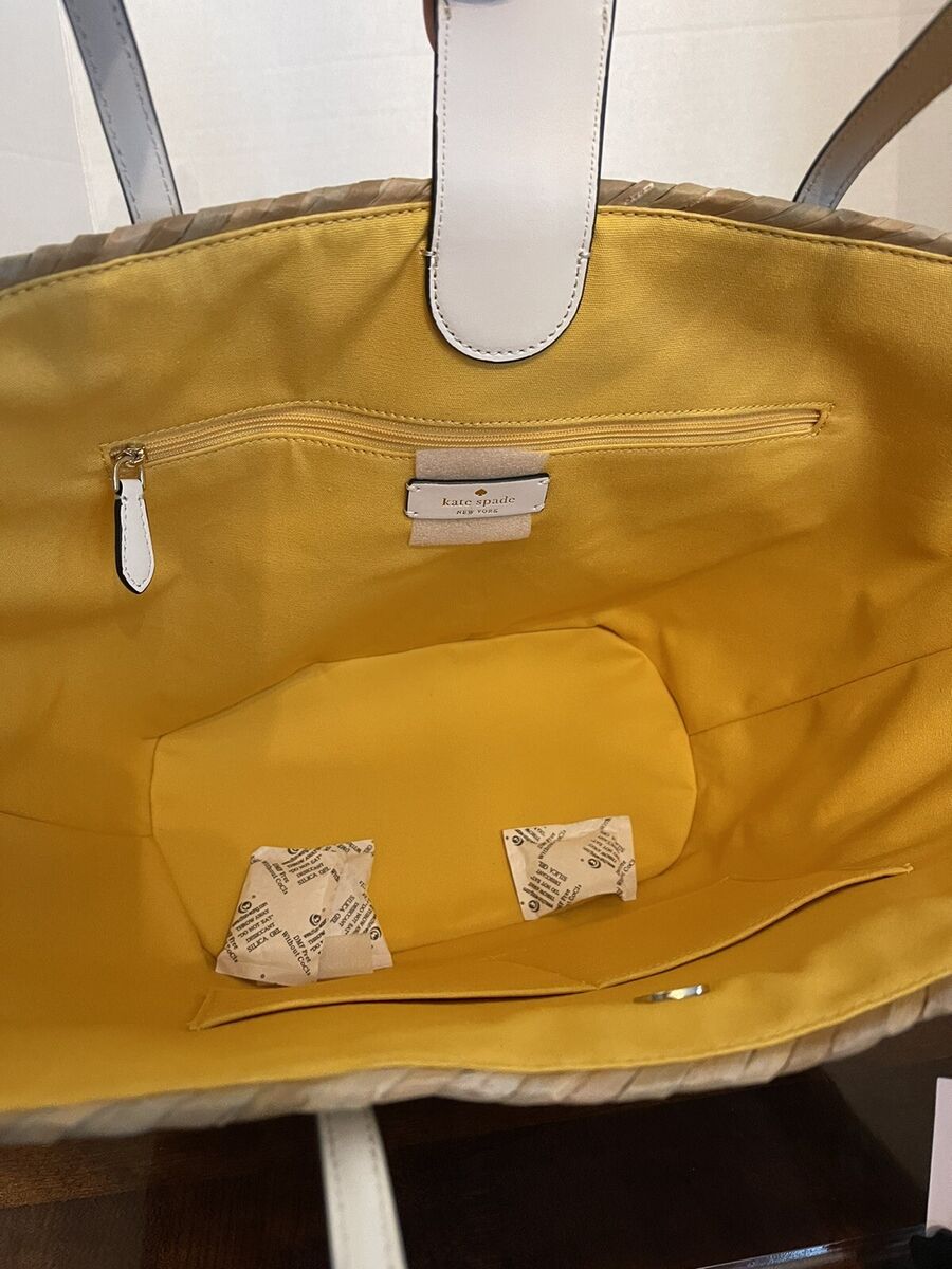 Kate Spade Honey Bee Straw Tote Woven Wicker Straw Bag, Bees Kate Spade Honey Bee Straw Tote Woven Wicker Straw Bag, Bees