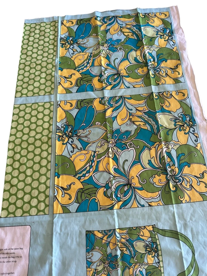 Trendy Tote Fabric Panel Retro Print Brother Sister Design Studio Reversible - Image 2 of 4