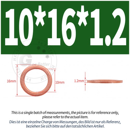 Copper Sealing Washers Metric - M3 M4 M5 M6 M8 M10 M12 - M60 Sump Plug Washer - Picture 57 of 130