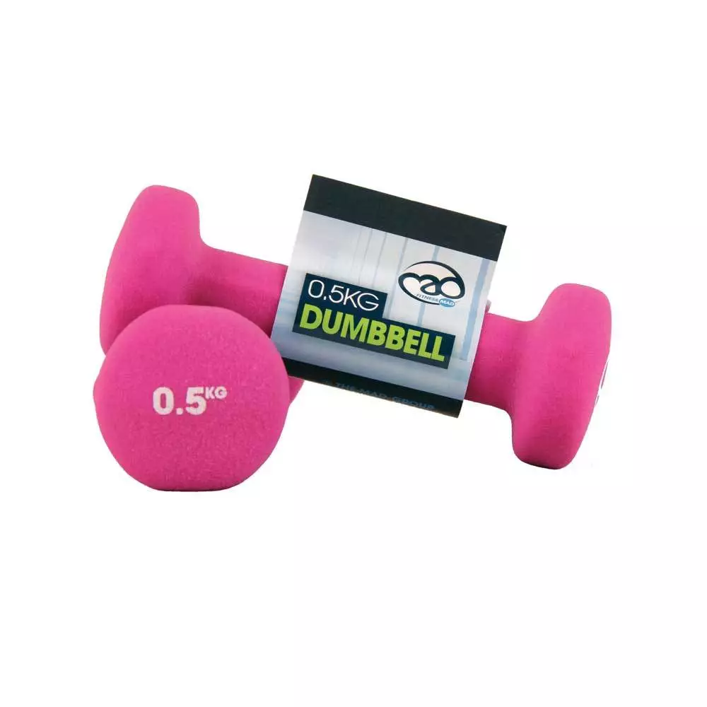 Fitness Mad Dumbbells Neoprene Hand Weights Women Ladies Gym Pair