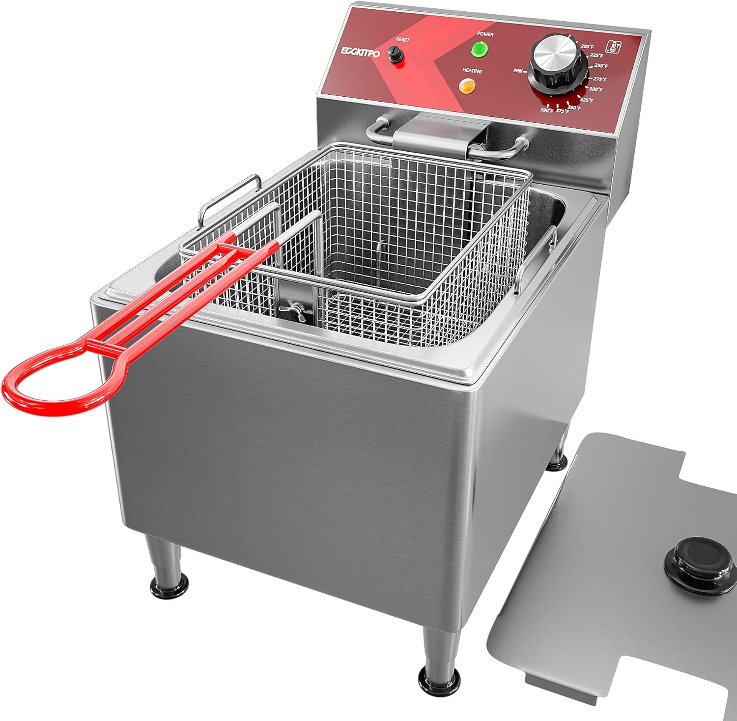 Deep Fryer with Basket Commercial 12L Electric Countertop Fryer Stainless Steel