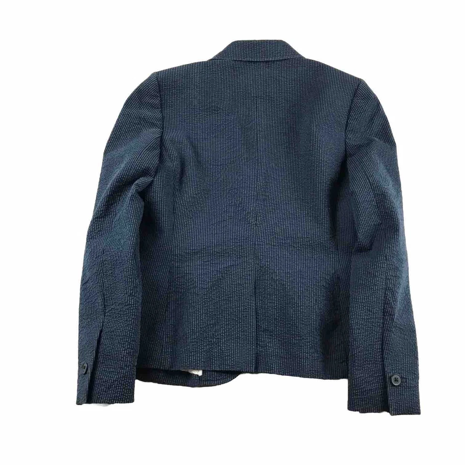 Blazer Anne Klein Mujer 8 Azul Pana Forrado Almohadillas para los Hombros Abrigo Abotonado Foto 4 de 4