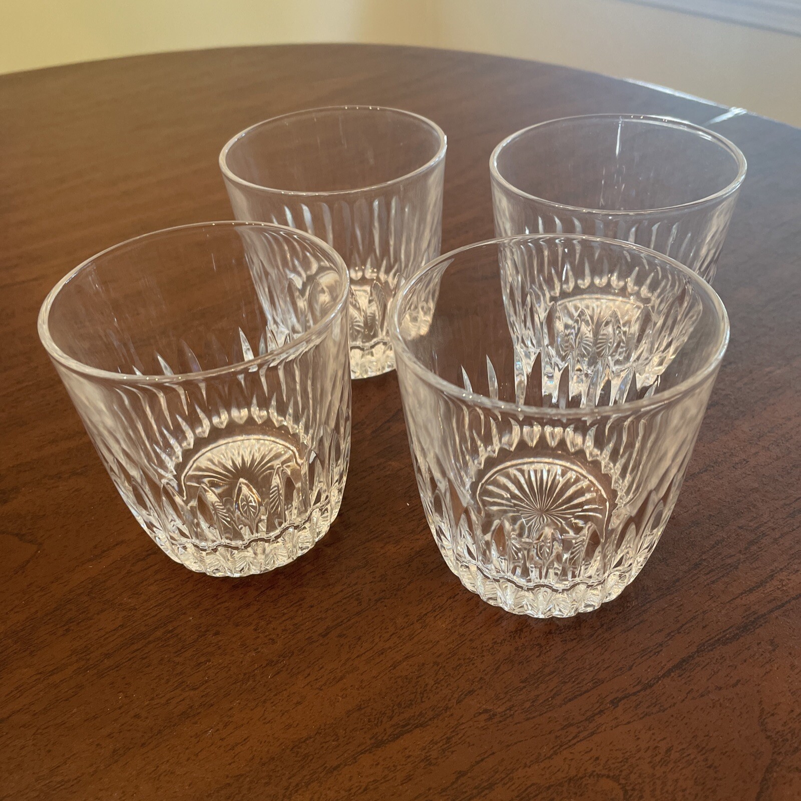 Princess House Highlights Lead Crystal Old Fashioned Drink Glasses 8 oz Set 4