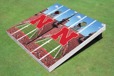 University of Nebraska Stadium Long Strip Themed Cornhole Boards