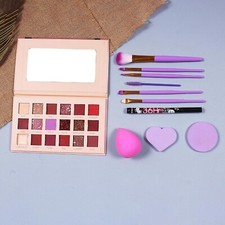 4 in 1 Make up Kit with Nude Eye Shadow Sketch Liner 9 pcs Brushes Blender Set