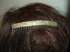 Yellow Rhinestone Slide Hair Comb 4.5" NWT