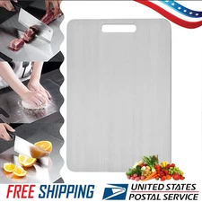 Food-Grade Stainless Steel Cutting Board Double Sided for Kitchen for Meat Fruit