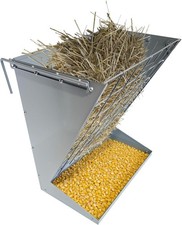2 in 1 Livestock Hay Feeder Hay and Grain Wall Mounted Goat Hay Rack for Horses