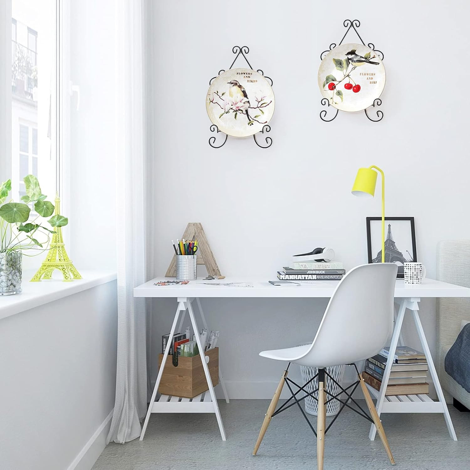 3 Pack 16 Inch Wall Mount Plate Display Hanger, Large Wall Easel Holder Vertical