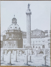 Column Of Trajan, Rome, Italy, Magic Lantern Glass Slide