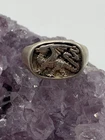 Vintage Sterling Silver Dragon Signet Ring Size 13.5