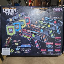 Squad Hero Laser Tag 2.0 Set of 4 w/ Rechargeable Station   New Open Box