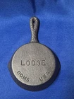 Vtg Lodge Hammered 3” Cast Iron Skillet Marked "Lodge OOMS USA"