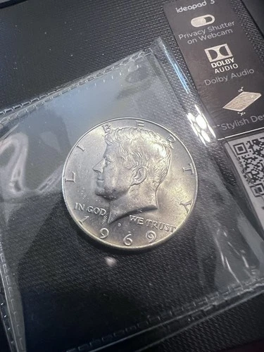 1969 D Kennedy Half Dollar 40% Silver 50C Denver Uncirculated US Coin