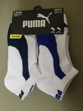 New Mens Puma 6 Pair Low Cut Athletic Socks.
