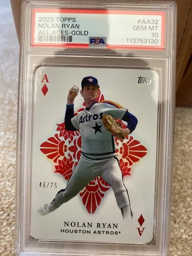 2023 topps #AA32 Nolan Ryan All Aces-Gold 46/75 PSA 10