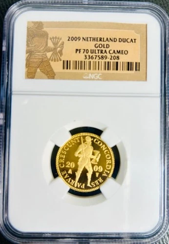 2009 Proof Ducat Pure Fine Gold Netherlands Coin PF-70 NGC Ultra Cameo