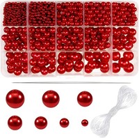 Perlen 1400 StüCk Rot Kunstperle Schmuck Zum AuffäDeln Runde Deko Basteln