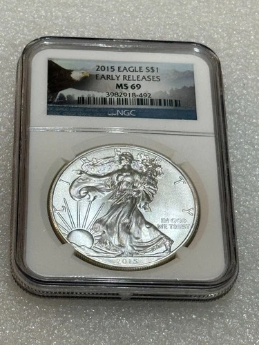 2015 SILVER EAGLE  NGC MS 69 FIRST RELEASES ~~ RARE BALD EAGLE LABEL (492)