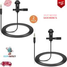 2 Pack Lavalier Microphone for DJI Mic 2 & Rode Wireless GO 2 Transmitters Vlog