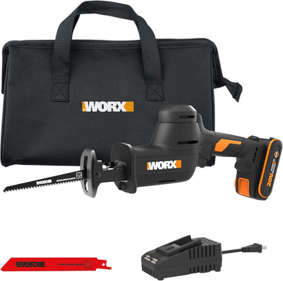 WORX Cordless Reciprocating Saw, 20V 1'' Brushless Reciprocating Saw, 1'' Stroke L