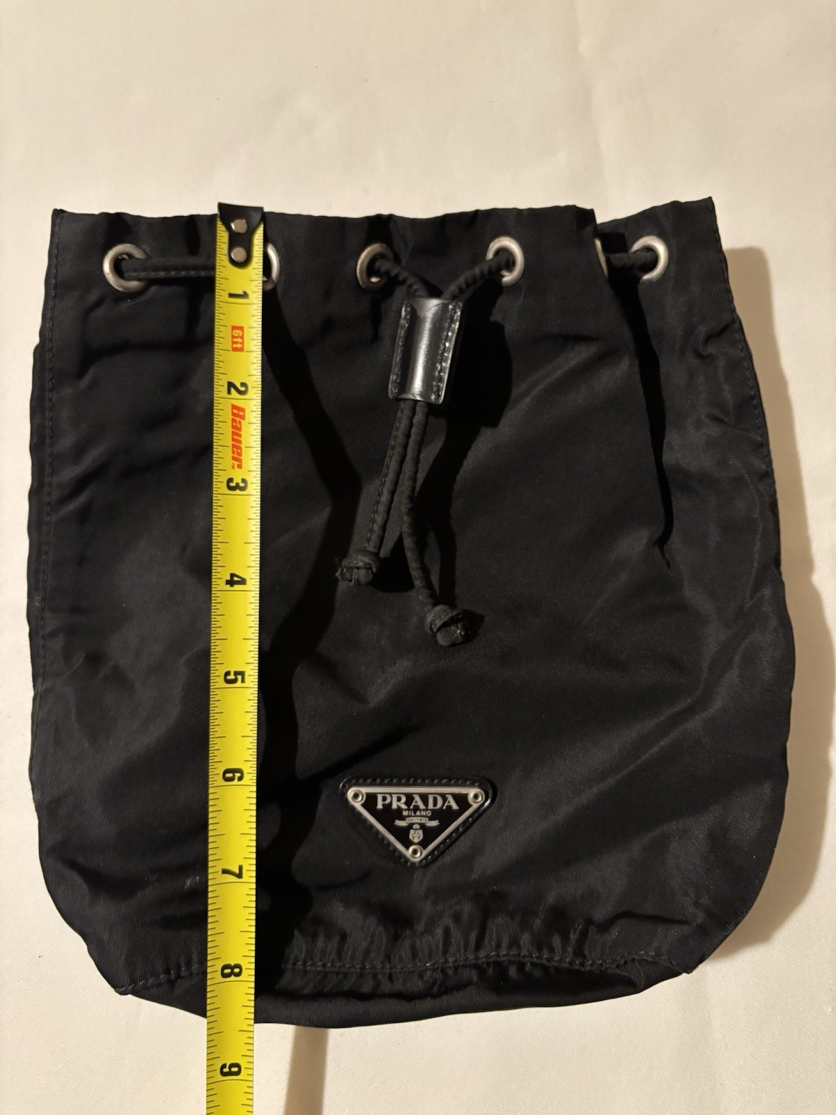 Prada Black Nylon Drawstring Pouch Accessory Case… - image 4