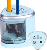 tenwin Elektrischer Bleistiftspitzer, Doppelloch-Batteriespitzer FüR 6-12Mm No.2