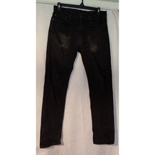 Levi's 505 Black Jeans Men's 34x34R Fit Straight Leg Distressed Grunge Denim