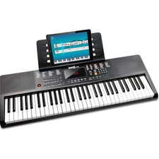 61-Key Compact Digital Piano with LED Display  Stickers for Beginners