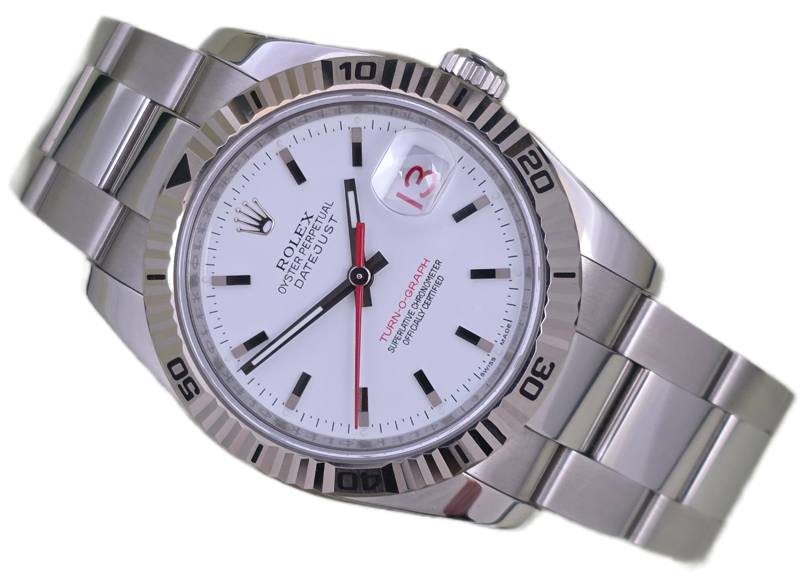 Rolex Datejust 116264 Turn-O-Graph 2005, NOS, 36mm White Dial