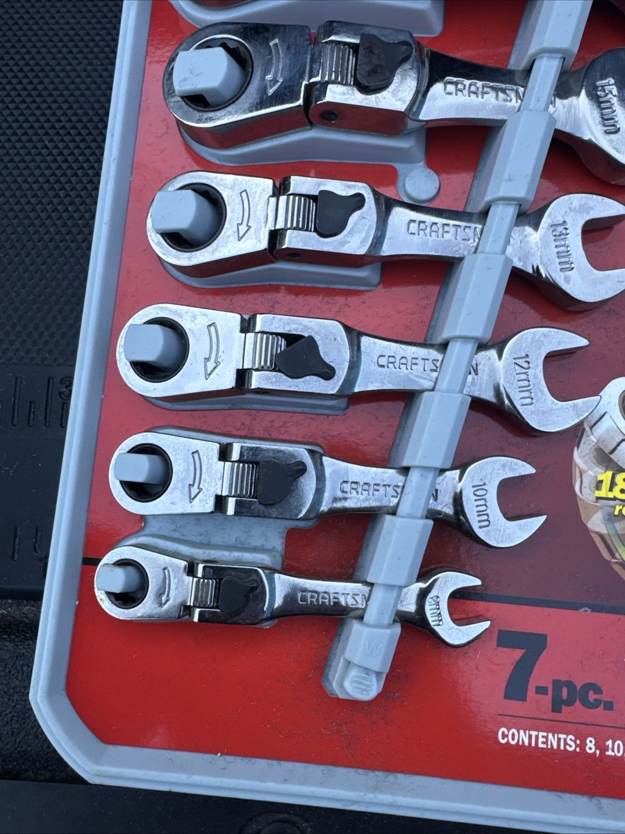 Sears Craftsman USA Nos Rare Short Locking Flex Wrench Set Metric
