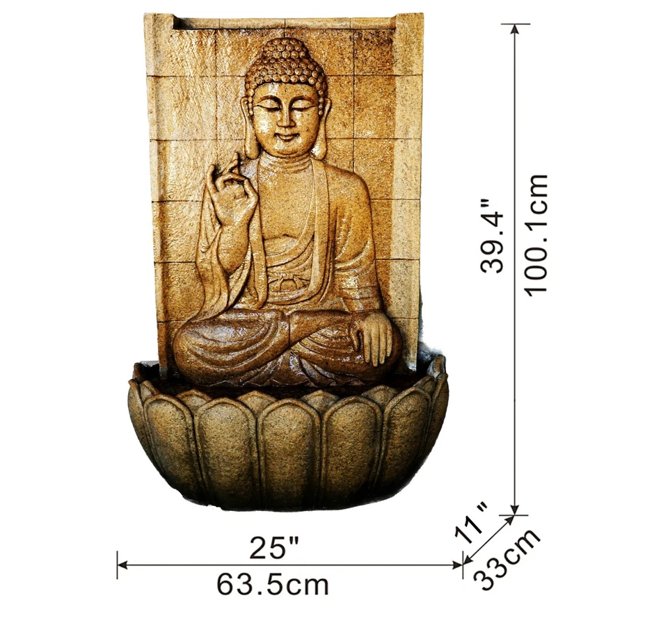 Stunning Indoor or Outdoor Hi Line BUDDHA Water Wall Sandstone Fountain - Image 4 of 4