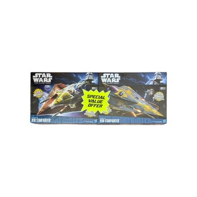 Star Wars Clone Wars Set Fisto und Anakin Skywalkers Jedi Starfighters 2Pack MIB