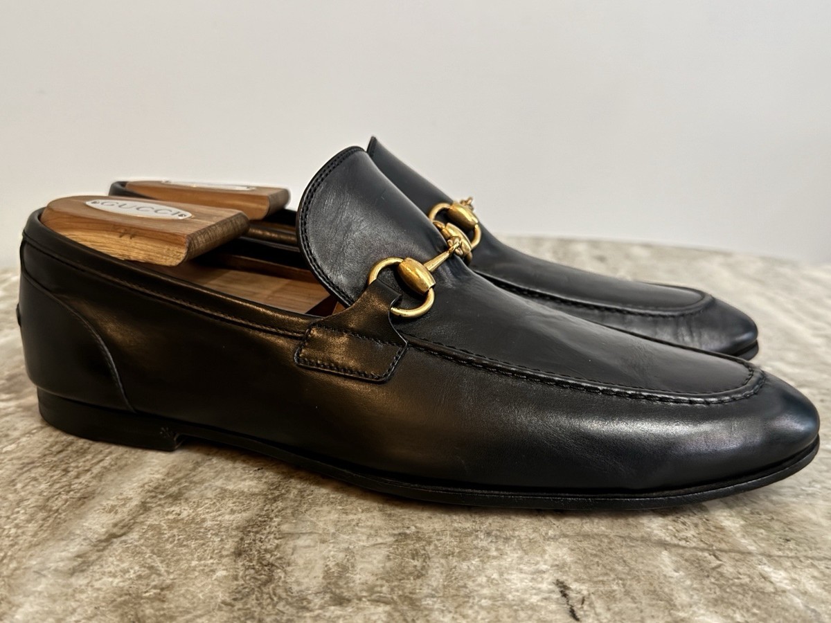 GUCCI JORDAAN Horsebit Leather Loafer Black 7.5 / 8 US $1100  display picture 1