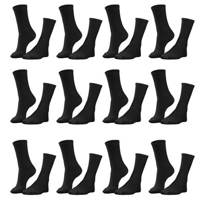 Cotton Crew Socks 12 Pairs, Mens Womens Bulk Pack Casual Sport Sock (US, Alph...