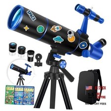 Telescope for Adults Kids Beginners, 80mm Aperture 500mm 80500-BlackBlue