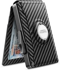 Slim Minimalist Carbon Fiber Wallet Men RFID Pop Up Card Holder Money Clip NEW
