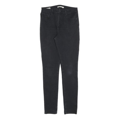 LEVI'S 721 Damenjeans Schwarz Slim Skinny Denim Reißverschluss W29 L32