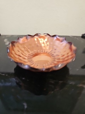 Vintage Gregorian Trinket Dish Solid Copper Hammered Out Made In The USA