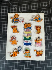 Garfield The Cat Vintage 1978 NOS Stickers Sheet Glitter Sticker Puffer Puffy